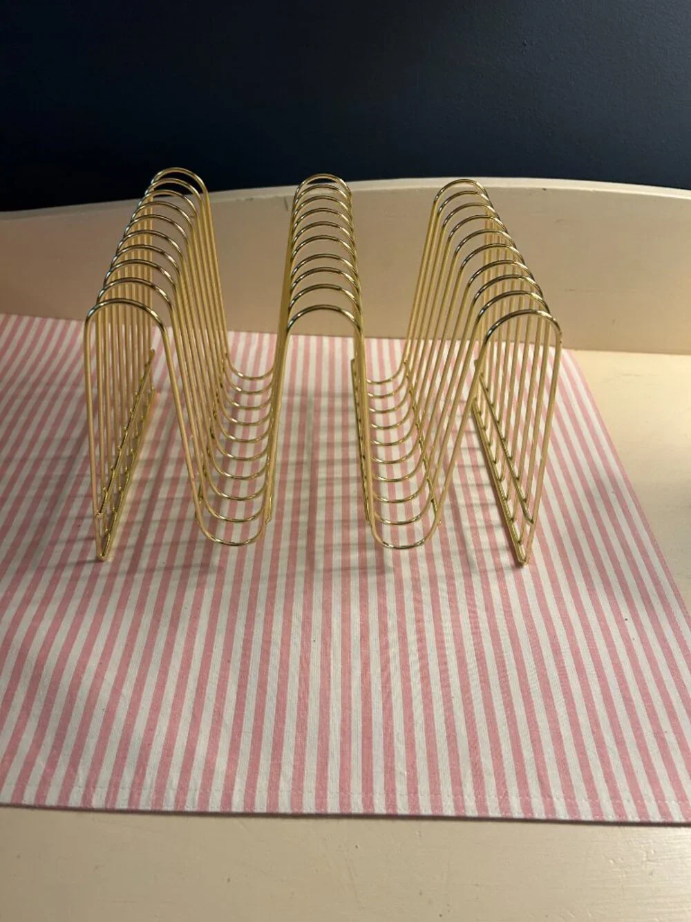 Gold Metal Vinyl Record, File, or Mail Holder